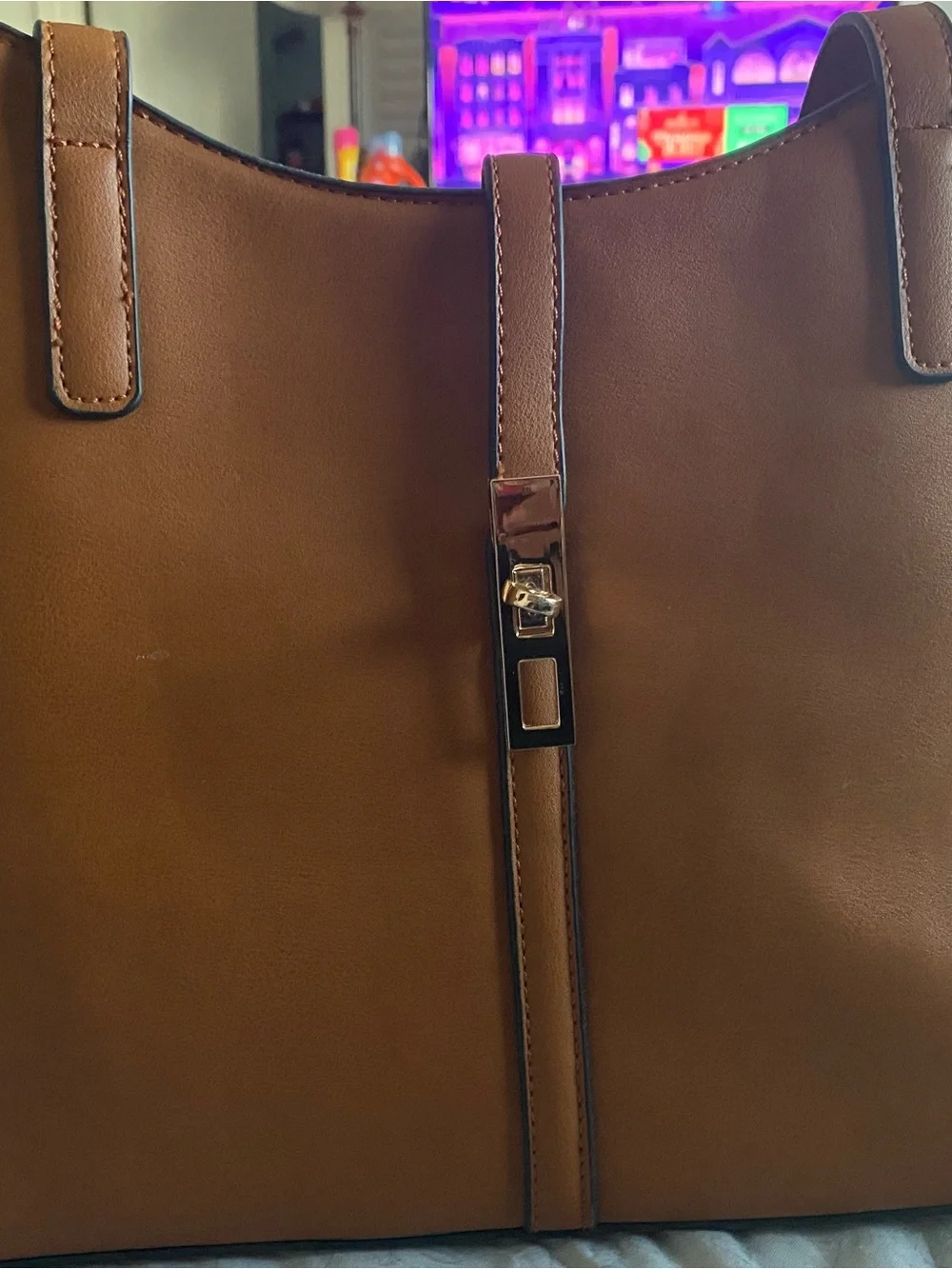 Classic Brown Leather Tote Bag for Men